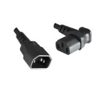 IEC-kabel C13 90° till C14, 1mm², förlängning, VDE, svart, längd 1,80m
